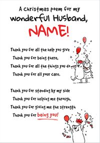 Tap to view Wonderful Husband Christmas Poem Card