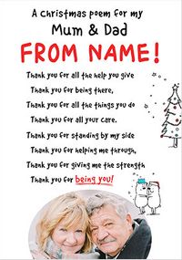 Tap to view Mum & Dad Christmas Poem Photo Card