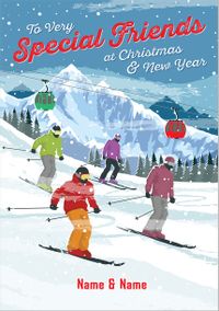 Tap to view To Special Friends at Christmas and New Year Skiing Card