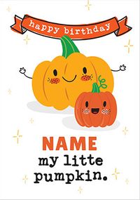 Tap to view Little Pumpkin Personalised Halloween Birthday Card