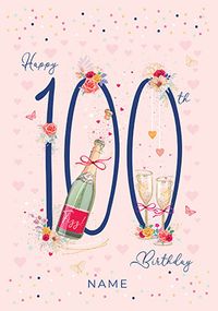 Tap to view Happy 100th Champagne Birthday Card