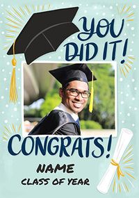 Tap to view You Did It Graduation Congratulations Photo Upload Card