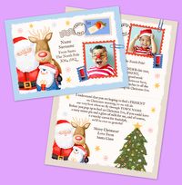 Tap to view Blue Letter From Santa & Friends Christmas Card