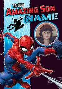 Tap to view Spiderman Amazing Son Photo Birthday Card