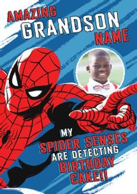 Tap to view Spider-man Amazing Grandson Photo Birthday Card