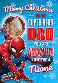 Tap to view Spider -Man Super Hero Dad Christmas Photo Card