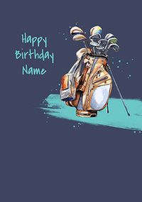 Tap to view Golf Clubs Personalised Birthday Card