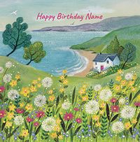 Tap to view Pretty Coastal Scene Personalised Birthday Card