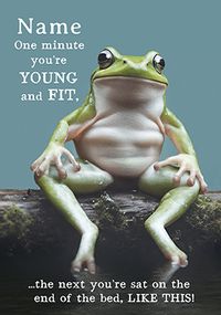 Tap to view Young And Fit Frog Birthday Card