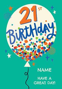 Tap to view Happy 21st Birthday Balloon Card