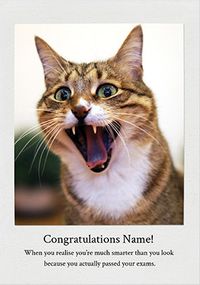 Tap to view Happy Cat Personalised Exam Congratulations Card