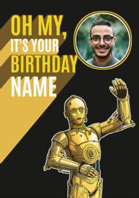 Tap to view Star Wars C3PO Photo Birthday Card