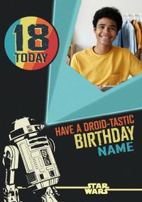 Tap to view Star Wars R2D2 18th Birthday Wishes Photo Card