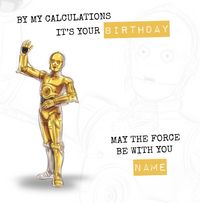 Tap to view C3PO Calculations Happy Birthday Card