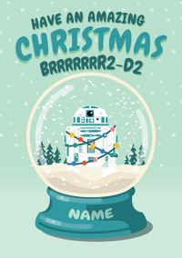 Tap to view Star Wars R2D2 Snow Globe Christmas Card