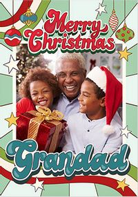 Tap to view Merry Christmas Grandad Retro Photo Card