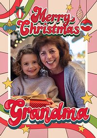 Tap to view Merry Christmas Grandma Retro Photo Card