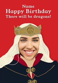 Tap to view There Will Be Dragons Photo Upload Birthday Card