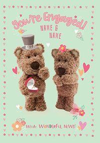 Tap to view Barley Bear - You're Engaged! Congratulations Card