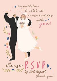 Tap to view Illustrated Couple RSVP Wedding Card