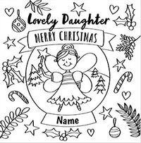 Tap to view Lovely Daughter Colouring in Christmas Card