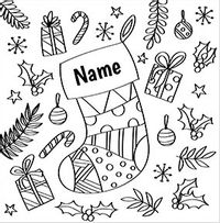 Tap to view Christmas Stocking Colouring in Christmas Card