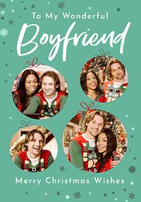 Tap to view Wonderful Boyfriend 4 Photo Christmas Card