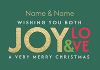 Tap to view Joy & Love Merry Christmas to you both Landscape Card