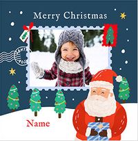 Tap to view Santa Christmas Stamp Square Photo Card