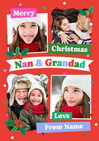 Tap to view Merry Christmas Nan and Grandad 4 Photo Card