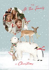 Tap to view To All the Family Winter Animals Photo Christmas Card