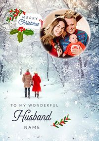 Tap to view Winter Wonderland Photo Christmas Card for Husband