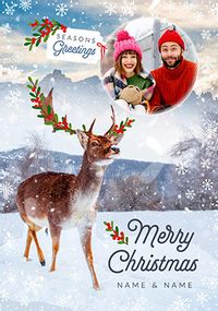 Tap to view Reindeer Season's Greetings Photo Christmas Card