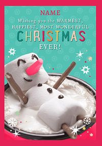 Tap to view Marshmallow Snowman Christmas Card