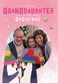 Tap to view Penguins Granddaughter Christmas Photo Card