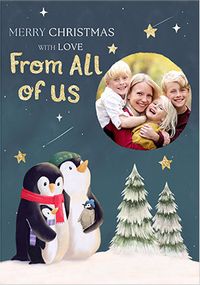 Tap to view Penguin Family Merry Christmas from All of Us Photo Card