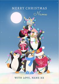 Tap to view Personalised Penguin Pyramid Christmas Card