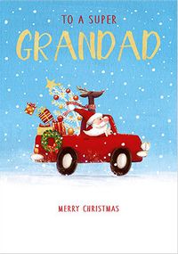 Tap to view Grandad Santa Car Christmas Card