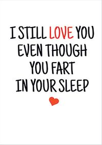 Tap to view Fart in Your Sleep Valentine's Day Card