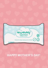 Tap to view Mummy Baby Wipes Pink Mother's Day Card