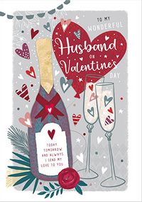 Tap to view Husband Champagne Valentine's Day Card