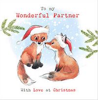 Tap to view Wonderful Partner Foxes Christmas Card