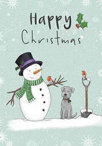Tap to view Snowman and Dog Cute Christmas Card