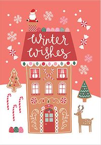 Tap to view Winter Wishes Gingerbread House Christmas Card