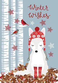 Tap to view Silver Fox Winter Wishes Christmas Card