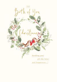 Tap to view Both of You Robins Wreath Christmas Card