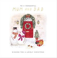 Tap to view Mum and Dad Scenic Door Christmas Card