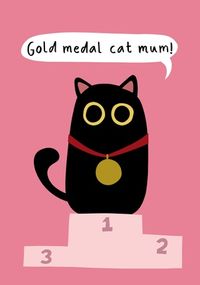 Tap to view Gold Medal Cat Mum Mother's Day Card