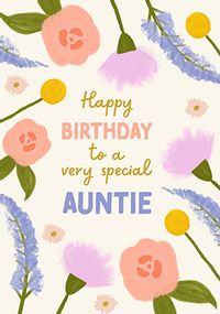 Tap to view Auntie Soft Floral Birthday Card