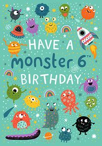 Tap to view Monster 6th Birthday Card